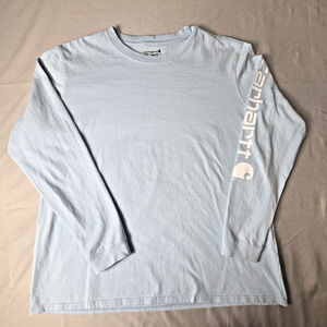 Carhartt Long Sleeve Shirt Youth XL (16-18) Blue Loose Fit Graphic Sleeve 2022